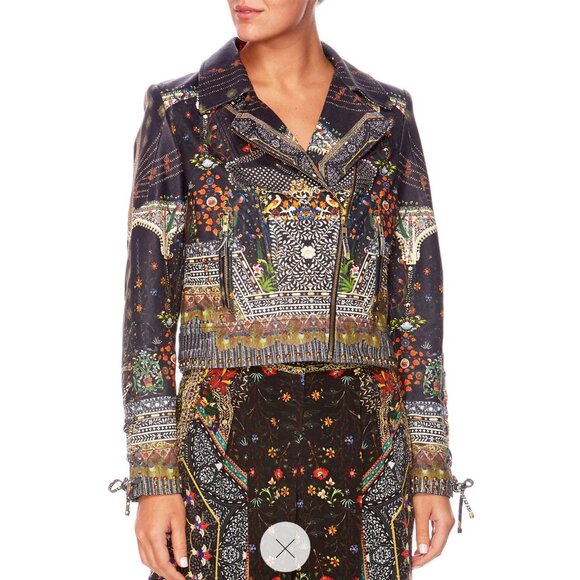 NWT Camilla Studded Leather Biker Jacket Behind Closed Doors S - Picture 4 of 14